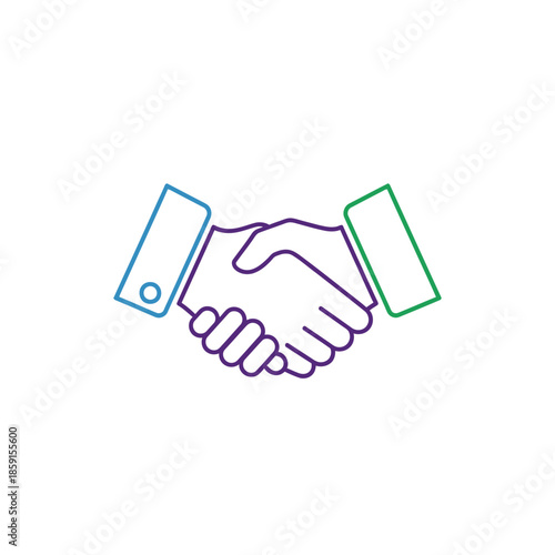 Handshake icon, partnership and agreement concept, business collaboration, vector illustration