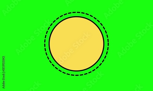 Yellow Circle on Green Screen