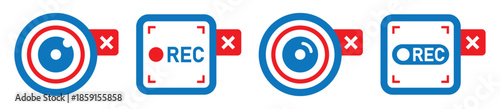 No rec camera icon, vector illustration