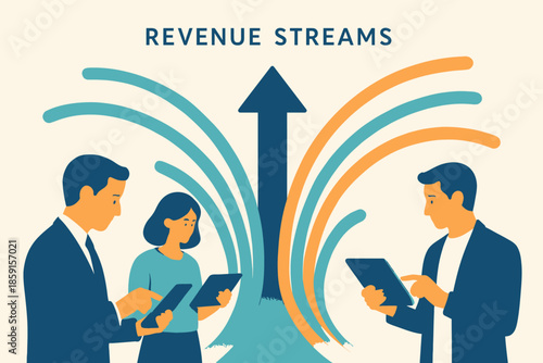 Revenue Streams Illustration Business Growth and Financial Success.