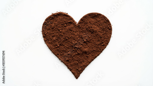 Heart Shape Made of Cocoa Powder