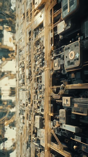 Abstract futuristic technology motherboard circuit board digital network background