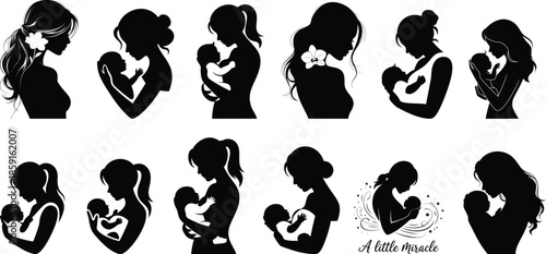 Mother and Child Love Silhouette Collection
