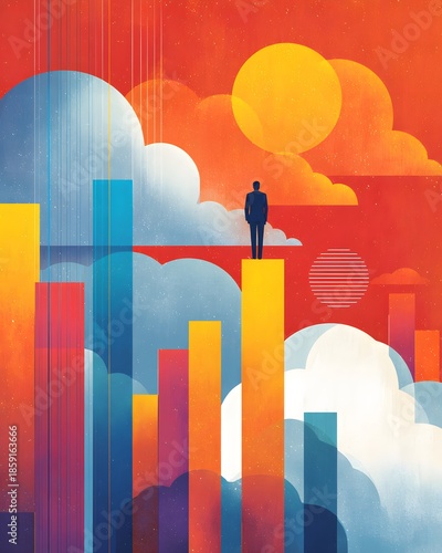 Wallpaper Mural Vertical predictive analytics illustration for modern enterprise strategy Torontodigital.ca