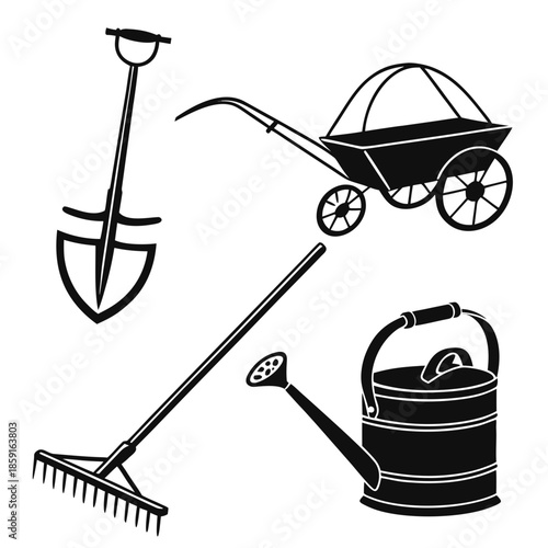 Garden tools illustration