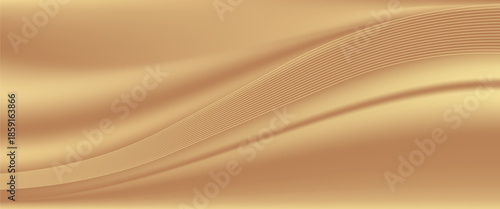 Abstract gold lines background with light effects. vecto