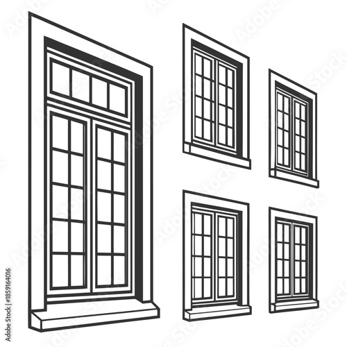 Collection of architectural windows