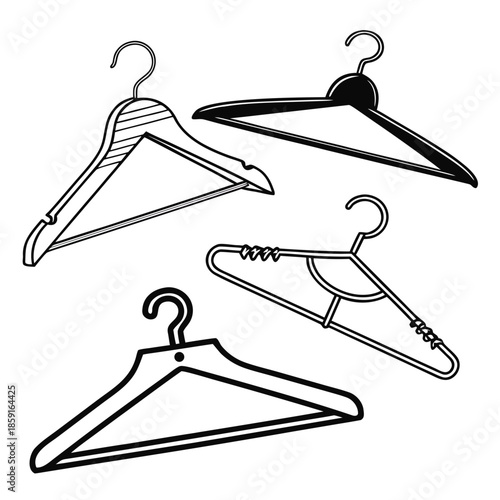 Assorted clothes hangers