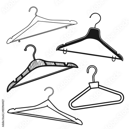 Assorted clothes hangers