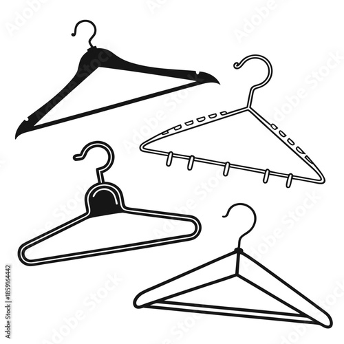 Various types of clothes hangers