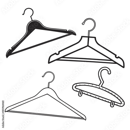 Four different types of clothes hangers
