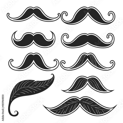 Collection of stylized mustaches