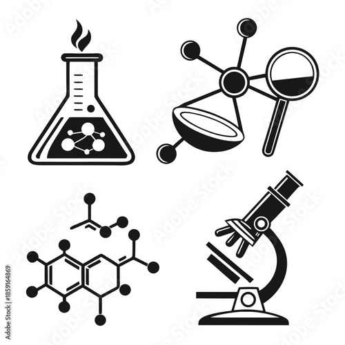 Science and research icons