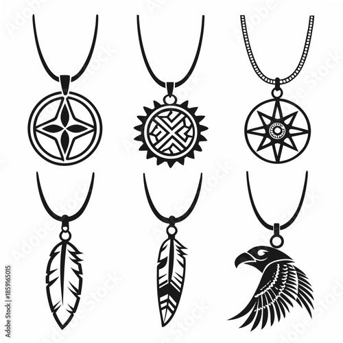 Collection of native american style pendants