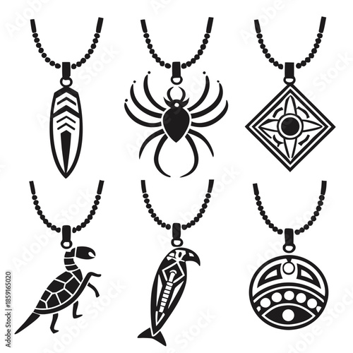 Collection of native american style pendants