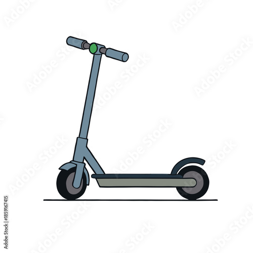 Electric scooter flat design icon. Urban mobility and personal transport symbol. Simple cartoon graphic for web and apps