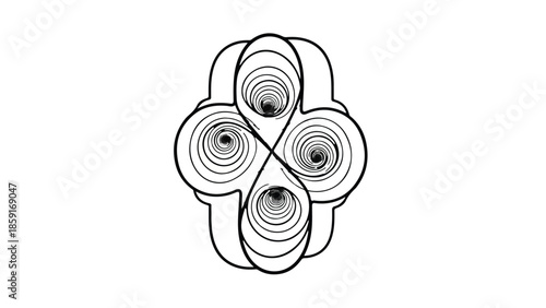 Abstract intricate swirling pattern with a symmetrical, organic feel