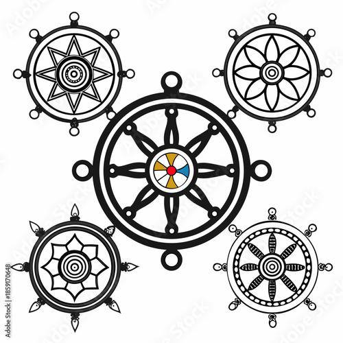 Symbolic wheels illustration