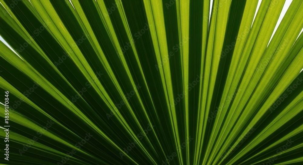 Obraz premium Green Palm Leaf Texture Backlit