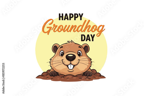 Happy groundhog day celebration with furry friend