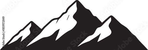 Mountain silhouette graphic black and white illustration outdoor landscape icon