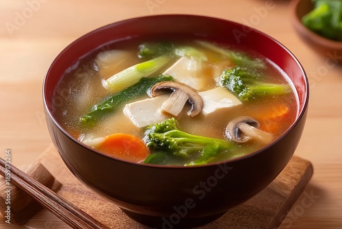 vegetable and tofu miso soup