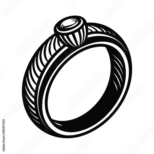 silver engraved ring illustration