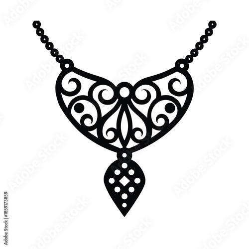 silver filigree necklace design