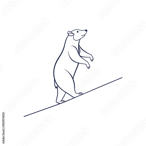 Minimal Balance Line Animal  Modern Calm Vector Illustration