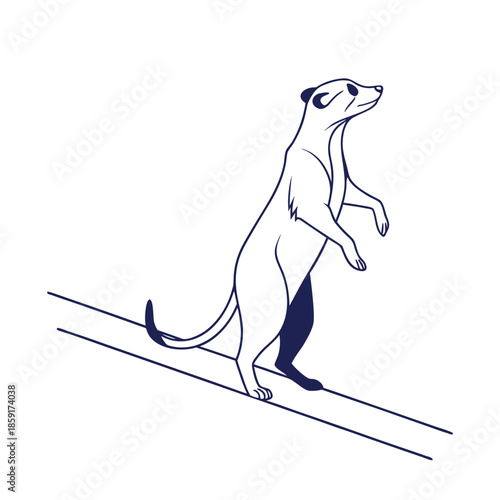 Minimal Balance Line Animal  Modern Calm Vector Illustration