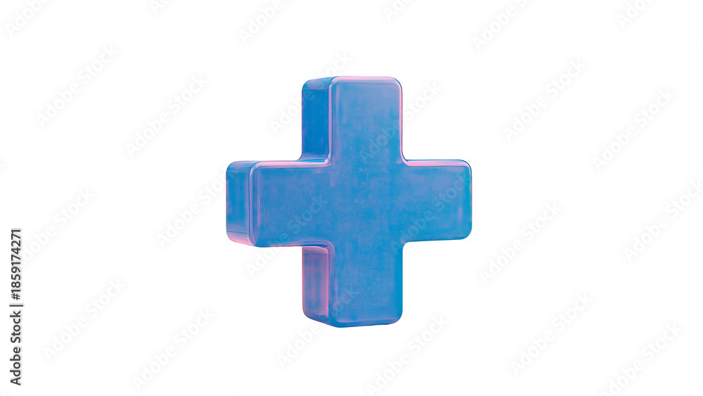 Obraz premium Blue 3D Plus Sign
