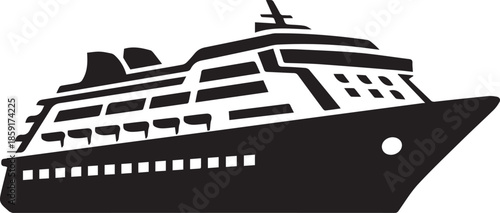 Cruise ship luxury ocean liner icon for maritime sea travel design
