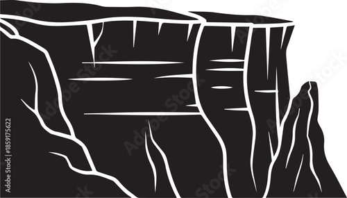 Mountain cliff rock landscape natural environment vector illustration design