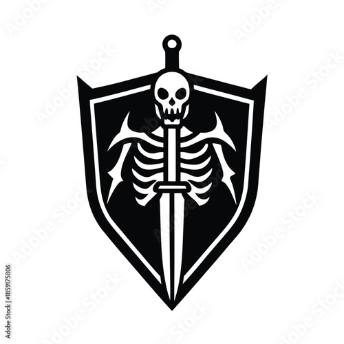 skeleton sword emblem symbol