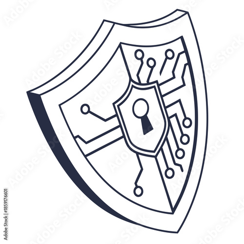 Shield with keyhole and circuit design