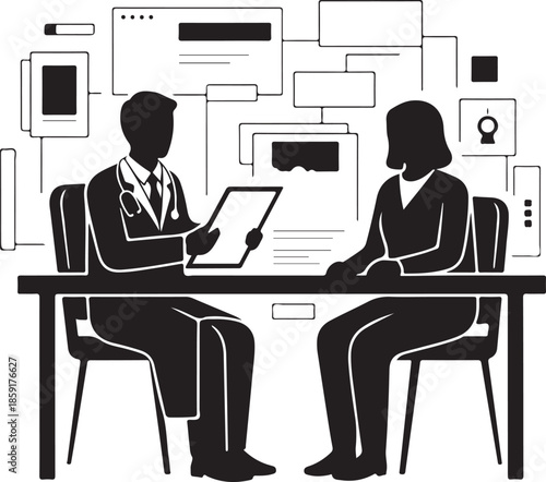 Doctor Consulting Patient with Tablet