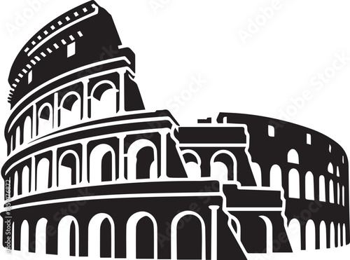 Colosseum ancient roman amphitheater iconic landmark illustration