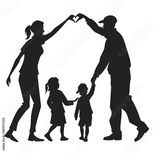 Family unity silhouette