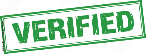 Verified Green Rubber Stamp Label Vector Illustration