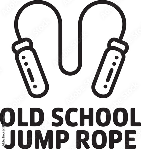 Old school jump rope icon design vector illustration fitness skipping cable isolated outline art