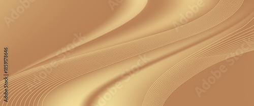 Abstract gold lines background with light effects. vecto. modern