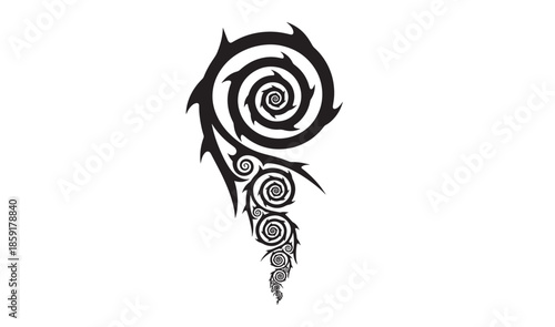 Tribal maori inspired spiral design tattoo