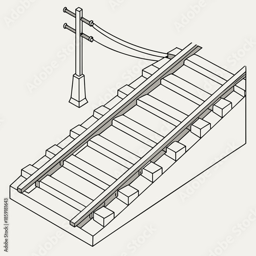 Railroad track with signal