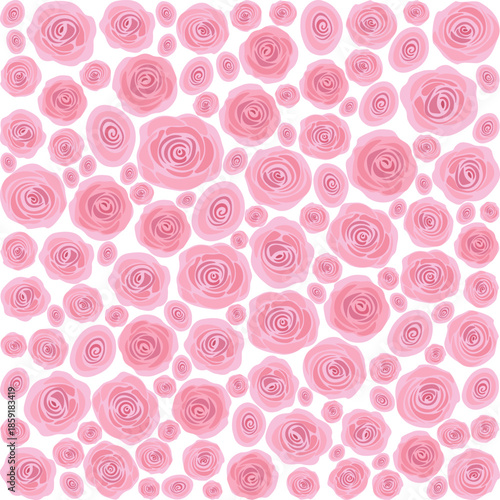 Floral background with pink roses. Isolated on transparent background. Vector illustration.