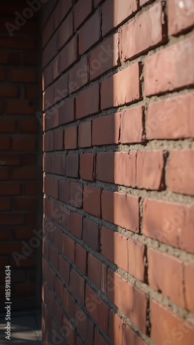 Aesthetic red brick wall with shadows, architecture and building material video