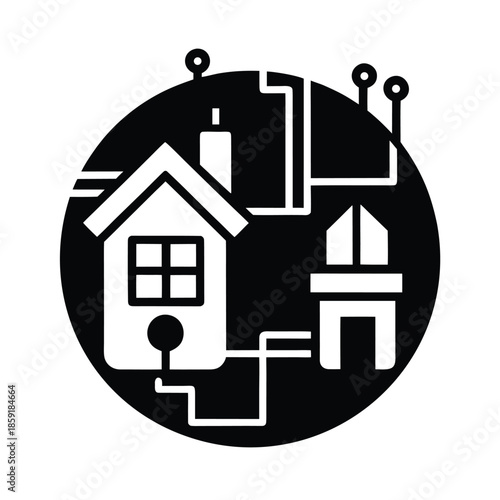 Smart Energy Hub Background Icon