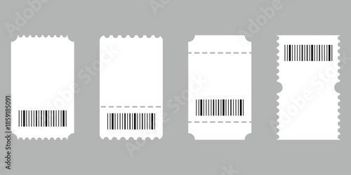 set of Empty Ticket mockup vector illustration. Blank Ticket collection isolated background. Ticket template design .Blank tickets mockup for entrance to the concert or show.