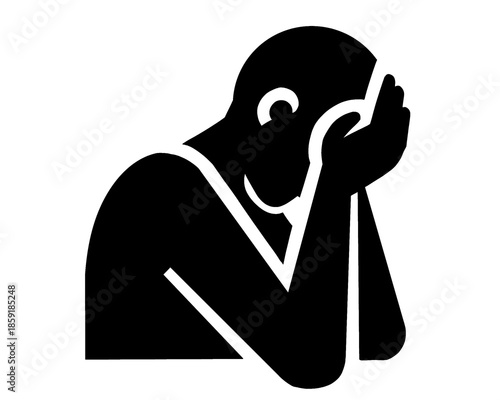 silhouette of a person holding his head, depression, vector illustration
