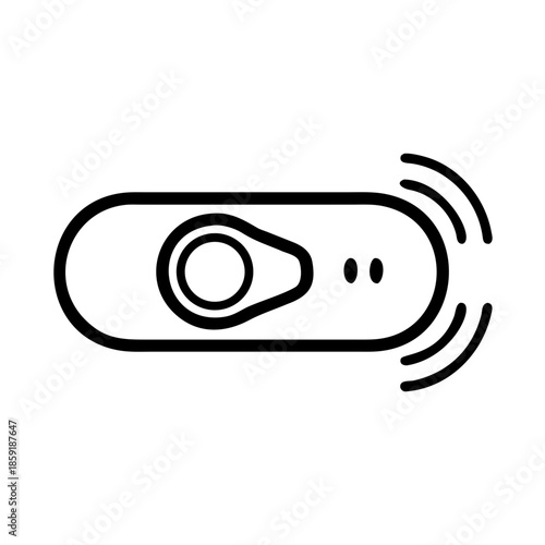 Toggle switch off line icon, black outline disabled state control symbol isolated on transparent background