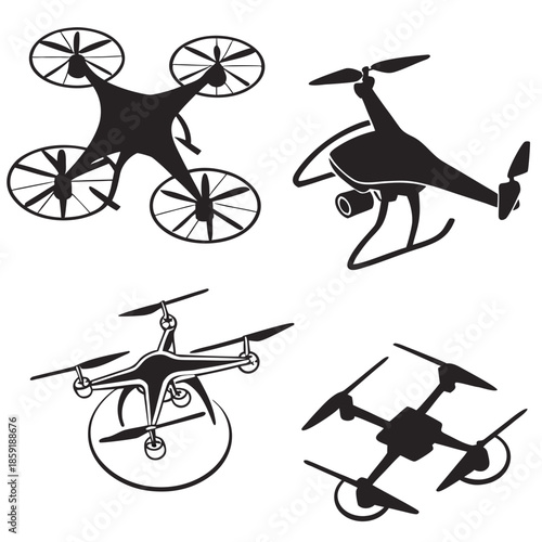 Collection of drone silhouettes